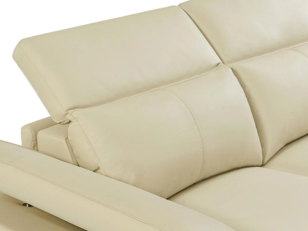 Canapé D'angle Droit Relax électrique En Cuir De Vachette Beige PUNO II 10 Canapé D'angle Droit Relax électrique En Cuir De Vachette Beige PUNO II – Image 8