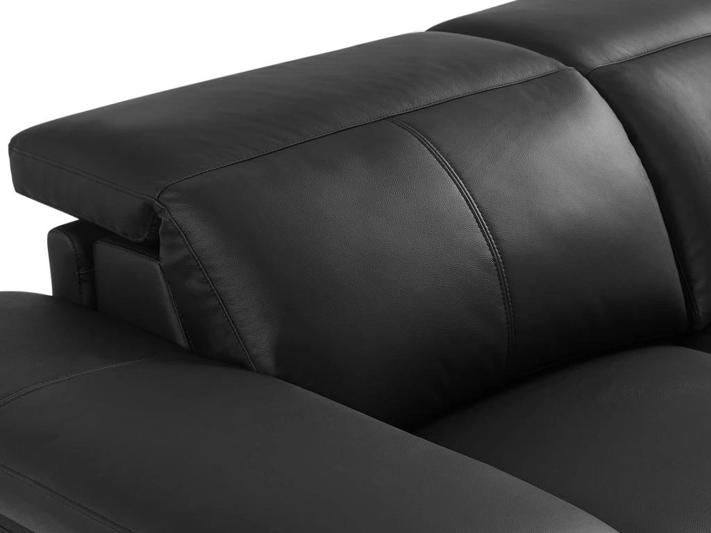 Canapé D'angle Droit Relax électrique En Cuir De Vachette Noir PUNO II 9 Canapé D'angle Droit Relax électrique En Cuir De Vachette Noir PUNO II – Image 7