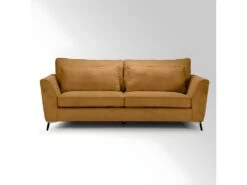 Canapé 3 Places Isla Velours Côtelé Fjord Ocre - Ocre -Accueil-Canapé canape 12300473