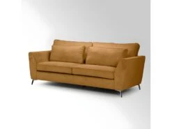 Canapé 3 Places Isla Velours Côtelé Fjord Ocre - Ocre -Accueil-Canapé canape 12300475