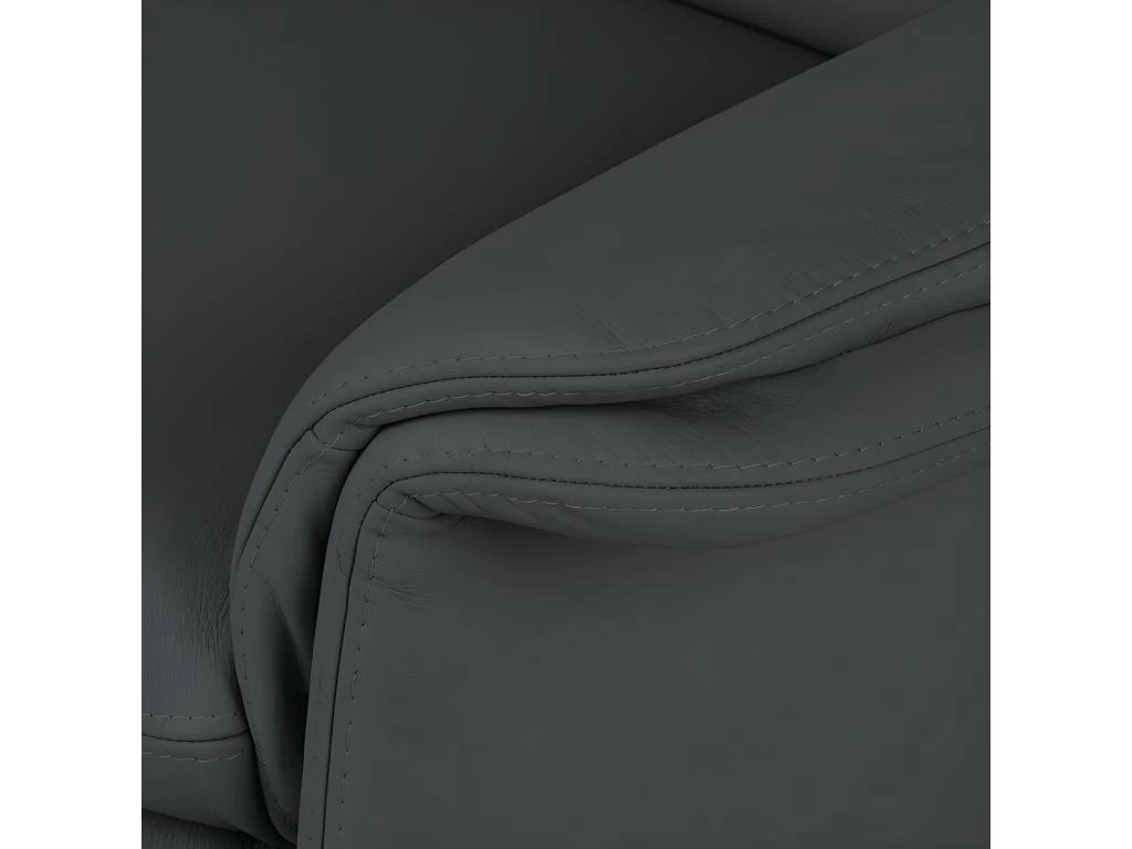 Canapé 2 Places En 100% Tout Cuir Italien Vachette COMO, Gris Foncé 7 Canapé 2 Places En 100% Tout Cuir Italien Vachette COMO, Gris Foncé – Image 5
