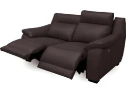 Canapé 2 Places Avec 2 Relax En 100% Tout Cuir épais Luxe Italien - 2 Relax électriques, Chocolat CLAIR. BERN -Accueil-Canapé canape 12304955