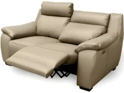 Canapé 2 Places Avec 2 Relax En 100% Tout Cuir épais Luxe Italien - 2 Relax électriques, Beige. BERN -Accueil-Canapé canape 12305037