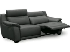 Canapé 3 Places Avec 2 Relax En 100% Tout Cuir épais Luxe Italien - 2 Relax électriques, Anthracite. BERN -Accueil-Canapé canape 12305051