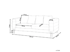 Canapé 3 Places Bouclé Blanc GRANNA -Accueil-Canapé canape 12309457