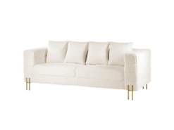 Canapé 3 Places Bouclé Blanc GRANNA -Accueil-Canapé canape 12309459