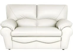 Canapé 2 Places En 100% Tout Cuir Italien Vachette OSATIS, Couleur Ivoire