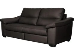 Canapé 3 Places En 100% Tout Cuir épais Italien Vachette HAMBOURG, Couleur Chocolat -Accueil-Canapé canape 12328289