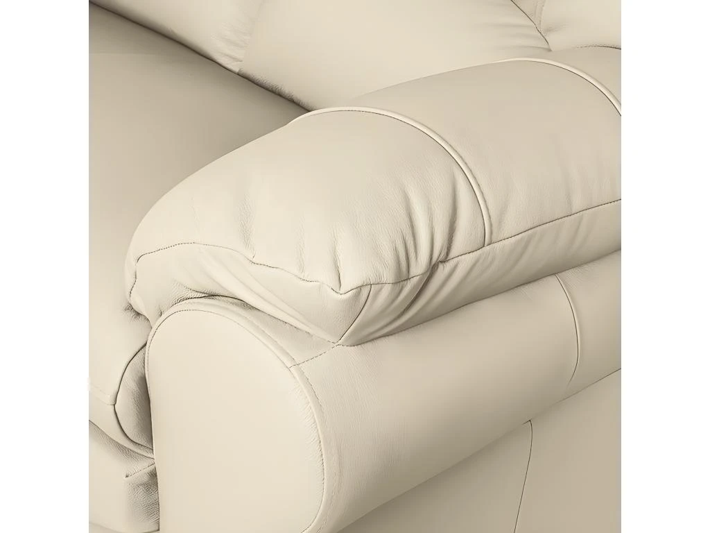 Canapé 3 Places En 100% Tout Cuir Italien Vachette OSATIS, Couleur Beige 8 Canapé 3 Places En 100% Tout Cuir Italien Vachette OSATIS, Couleur Beige – Image 6