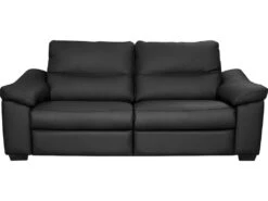 Canapé 3 Places En 100% Tout Cuir épais Italien Vachette HAMBOURG, Couleur Noir