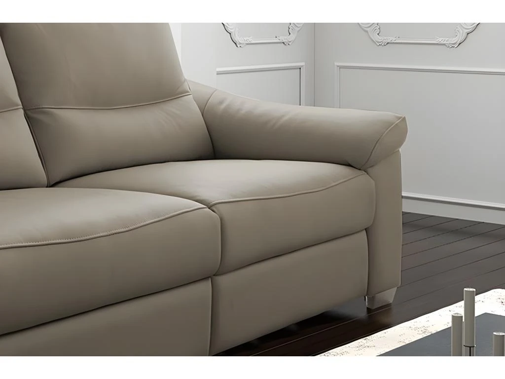 Canapé 2 Places En 100% Tout Cuir épais Italien Vachette HAMBOURG, Couleur Taupe 5 Canapé 2 Places En 100% Tout Cuir épais Italien Vachette HAMBOURG, Couleur Taupe – Image 3