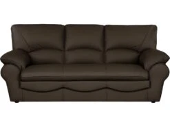 Canapé 3 Places En 100% Tout Cuir Italien Vachette OSATIS, Couleur Chocolat