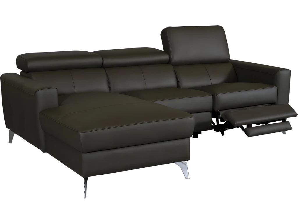 Canapé D'angle En Cuir Italien De Luxe 5 Places BOTERO, Avec Relax électrique, Chocolat, Angle Gauche 7 Canapé D'angle En Cuir Italien De Luxe 5 Places BOTERO, Avec Relax électrique, Chocolat, Angle Gauche – Image 5