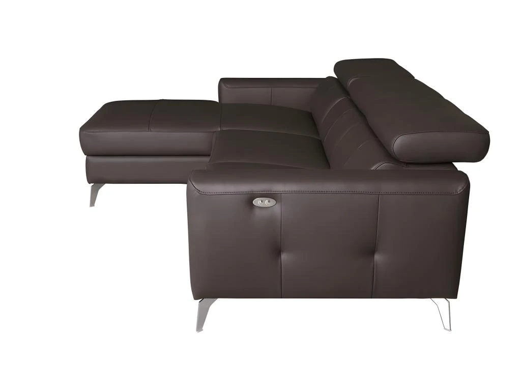 Canapé D'angle En Cuir Italien De Luxe 5 Places BOTERO, Avec Relax électrique, Chocolat, Angle Gauche 8 Canapé D'angle En Cuir Italien De Luxe 5 Places BOTERO, Avec Relax électrique, Chocolat, Angle Gauche – Image 6