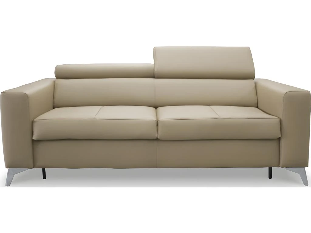 Canapé 3 Places Convertible En Cuir Italien De Luxe MOVIDA, Beige 3 Canapé 3 Places Convertible En Cuir Italien De Luxe MOVIDA, Beige