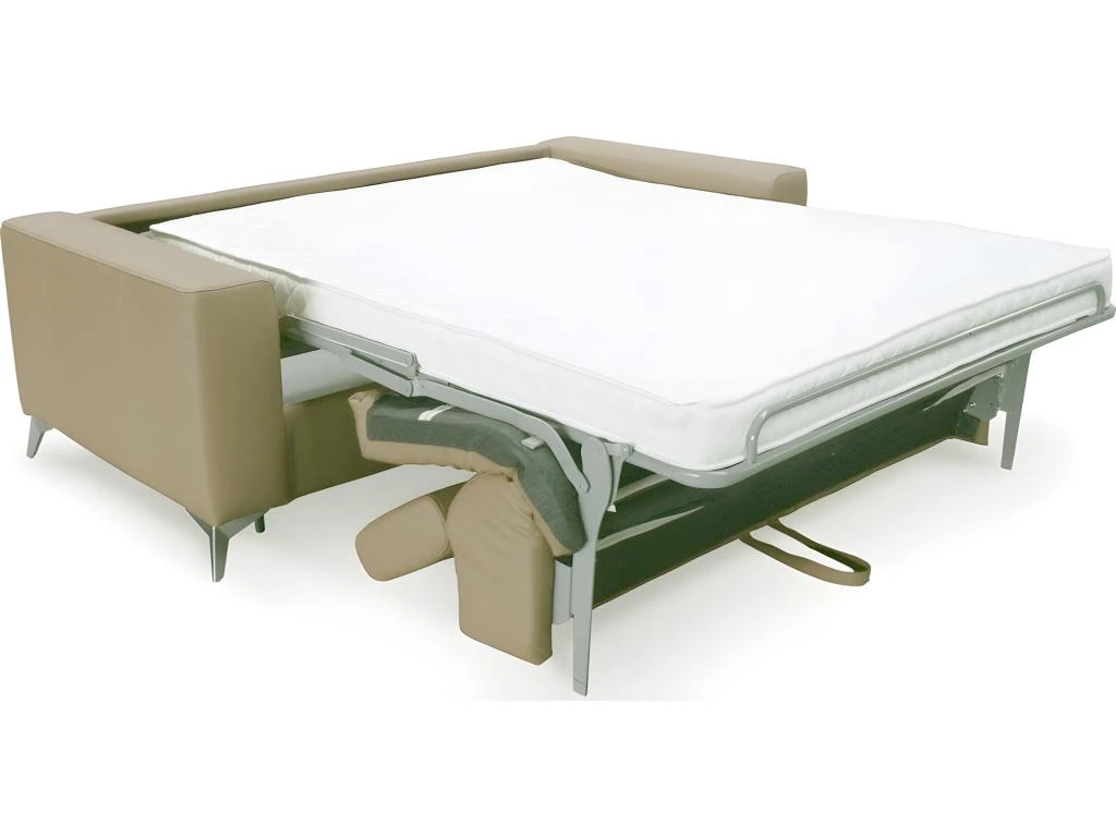 Canapé 3 Places Convertible En Cuir Italien De Luxe MOVIDA, Beige 4 Canapé 3 Places Convertible En Cuir Italien De Luxe MOVIDA, Beige – Image 2