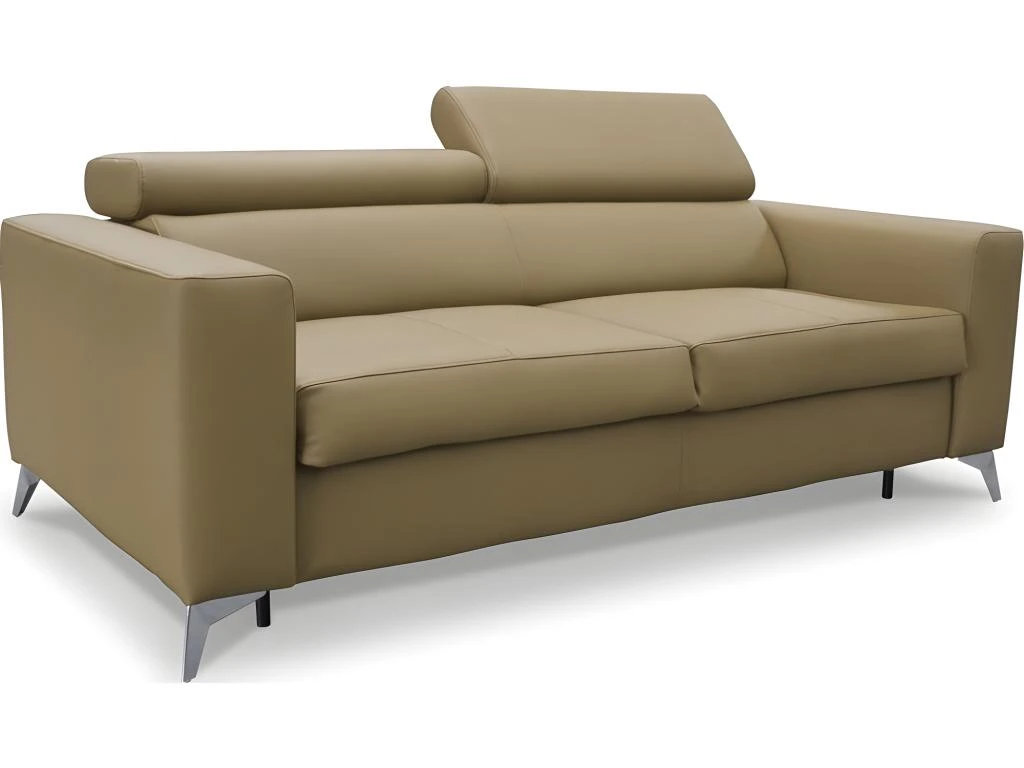 Canapé 3 Places Convertible En Cuir Italien De Luxe MOVIDA, Beige 5 Canapé 3 Places Convertible En Cuir Italien De Luxe MOVIDA, Beige – Image 3