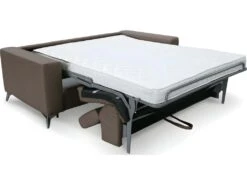 Canapé 3 Places Convertible En Cuir Italien De Luxe MOVIDA, Taupe -Accueil-Canapé canape 12328675