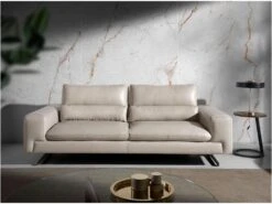 Canapé 3 Places En Cuir Et Acier Noir 6142 ANGEL CERDA