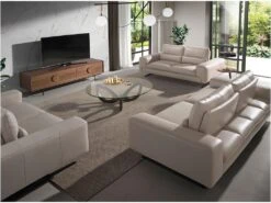 Canapé 3 Places En Cuir Et Acier Noir 6142 ANGEL CERDA 14 Canapé 3 Places En Cuir Et Acier Noir 6142 ANGEL CERDA -Accueil-Canapé canape 12386153