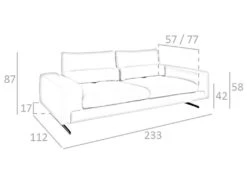 Canapé 3 Places En Cuir Et Acier Noir 6142 ANGEL CERDA 19 Canapé 3 Places En Cuir Et Acier Noir 6142 ANGEL CERDA -Accueil-Canapé canape 12386163