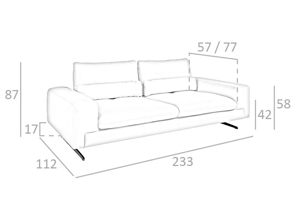Canapé 3 Places En Cuir Et Acier Noir 6142 ANGEL CERDA 11 Canapé 3 Places En Cuir Et Acier Noir 6142 ANGEL CERDA – Image 9