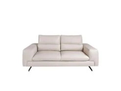 Canapé 2 Places En Cuir Et Acier Noir 6141 ANGEL CERDA -Accueil-Canapé canape 12386253