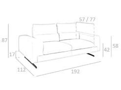 Canapé 2 Places En Cuir Et Acier Noir 6141 ANGEL CERDA -Accueil-Canapé canape 12386265