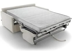 Canapé Convertible 3 Places En Tissu Bouclé écru - Ouverture Express - Couchage Quotidien - Matelas HD 140 X 190 - Sienne -Accueil-Canapé canape 12407375