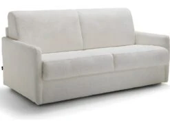 Canapé Convertible 3 Places En Tissu Bouclé écru - Ouverture Express - Couchage Quotidien - Matelas HD 140 X 190 - Sienne -Accueil-Canapé canape 12407377