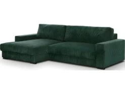 Canapé D'angle à Gauche Convertible 3 Places Avec Coffre En Velours Côtelé Vert Foncé - Arty 9 Canapé D'angle à Gauche Convertible 3 Places Avec Coffre En Velours Côtelé Vert Foncé - Arty -Accueil-Canapé canape 12407413