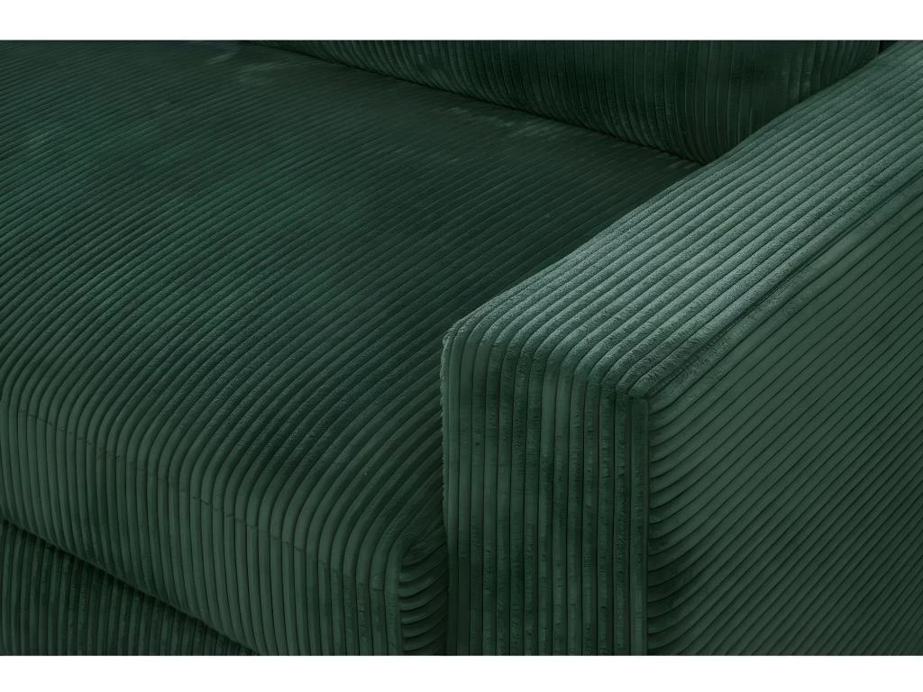 Canapé D'angle à Gauche Convertible 3 Places Avec Coffre En Velours Côtelé Vert Foncé - Arty 7 Canapé D'angle à Gauche Convertible 3 Places Avec Coffre En Velours Côtelé Vert Foncé - Arty – Image 5