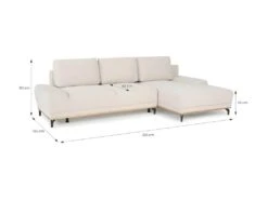Canape Dangle Convertible Droit 4 Places - Tissu Campsay Beige - L 283 X P 164 X H 73 Cm - MINIMAX -Accueil-Canapé canape 12408495