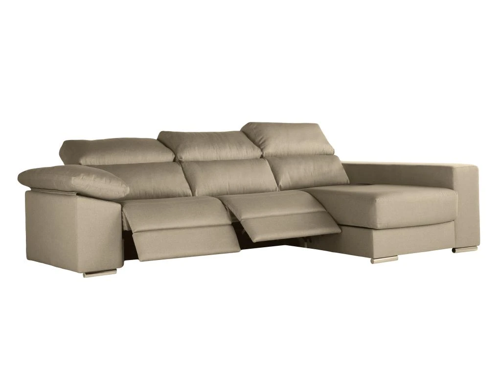 Canapé D'angle Droit Relax électrique Avec Têtières En Tissu Beige DIDIUS 6 Canapé D'angle Droit Relax électrique Avec Têtières En Tissu Beige DIDIUS – Image 4