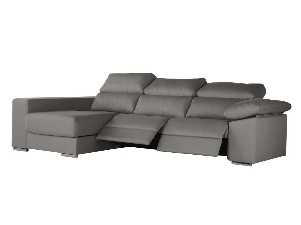 Canapé D'angle Gauche Relax électrique Avec Têtières En Tissu Gris DIDIUS 6 Canapé D'angle Gauche Relax électrique Avec Têtières En Tissu Gris DIDIUS – Image 4