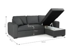 Canape Dangle Convertible Reversible 4 Places - Tissu Gris - Contemporain - L 244 X P 151 X H 90 - HAMILTON -Accueil-Canapé canape 12496025