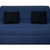 DUNLOPILLO Banquette BZ - Tissu Marine + 2 Coussins Noir - L 140 X P 99 X H 98 Cm - Made In France - ALICE