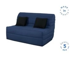 DUNLOPILLO Banquette BZ - Tissu Marine + 2 Coussins Noir - L 140 X P 99 X H 98 Cm - Made In France - ALICE -Accueil-Canapé canape 12497667