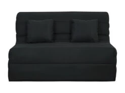 DUNLOPILLO Banquette BZ - Tissu Noir + 2 Coussins Noir - L 140 X P 99 X H 98 Cm - Made In France - ALICE