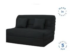 DUNLOPILLO Banquette BZ - Tissu Noir + 2 Coussins Noir - L 140 X P 99 X H 98 Cm - Made In France - ALICE -Accueil-Canapé canape 12497677