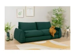 Canape Fixe 3 Places TYFA - Velours Vert Bouteille - L 231 X P 102 X H 78 Cm - HEXAGONE -Accueil-Canapé canape 12510927