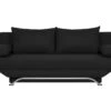 TEIJO Banquette Convertible 3 Places Avec Coffre De Rangement - Tissu Noir - L 190 X P 84 X H 92 Cm -Accueil-Canapé canape 12511257