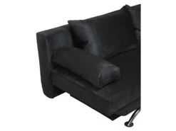 Banquette Convertible TEIJO 3 Places - Tissu Noir - Contemporain - L187 X P 91 X H 82 Cm -Accueil-Canapé canape 12511293
