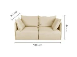 Canapé DUNE 2 Places - Crème - TEMAHOME -Accueil-Canapé canape 12513983