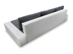 Canapé Convertible 3 Places Avec Coffre Joakim Gris Et Blanc -Accueil-Canapé canape 12563559