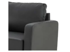 Canape 3 Places - Simili Noir - L 175 X P 80 X H 85 Cm - KENT -Accueil-Canapé canape 12565145