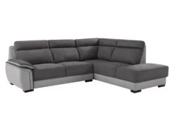 Canapé D'angle Droit En Tissu Bicolore Anthracite Et Gris Clair YOLANDA -Accueil-Canapé canape 12566009