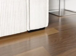 Canapé 3 Places En Velours Côtelé Crème URBINA -Accueil-Canapé canape 12578337