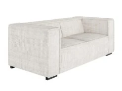 Canapé 3 Places En Velours Côtelé Crème URBINA -Accueil-Canapé canape 12578347