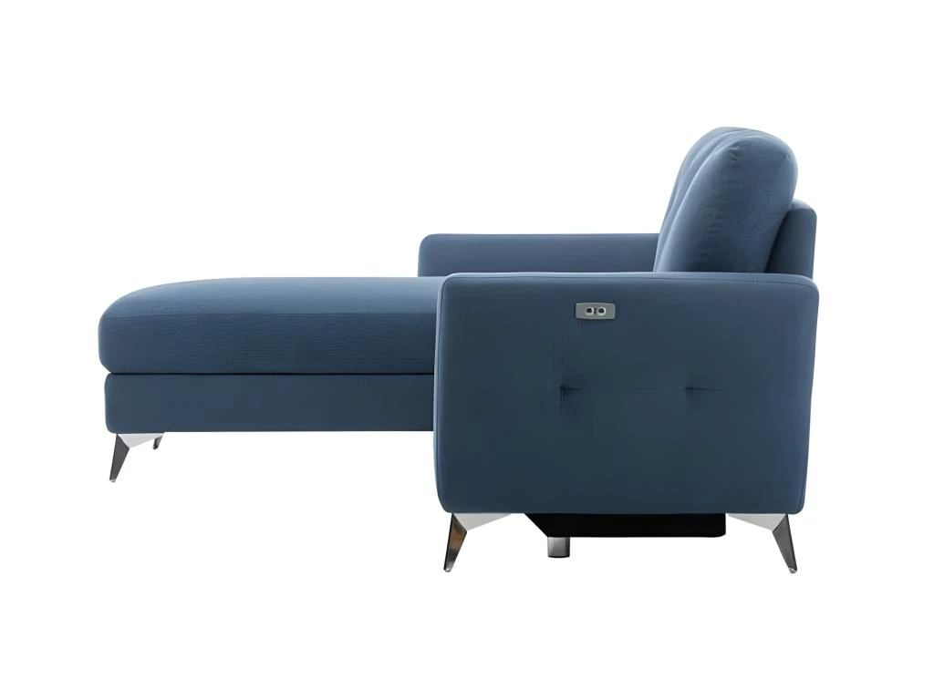 Canape Dangle Gauche Avec 1 Place Relax Electrique + Coffre - Tissu Bleu - L 260 X P 51 X H 90 Cm - FRANKLIN 7 Canape Dangle Gauche Avec 1 Place Relax Electrique + Coffre - Tissu Bleu - L 260 X P 51 X H 90 Cm - FRANKLIN – Image 5